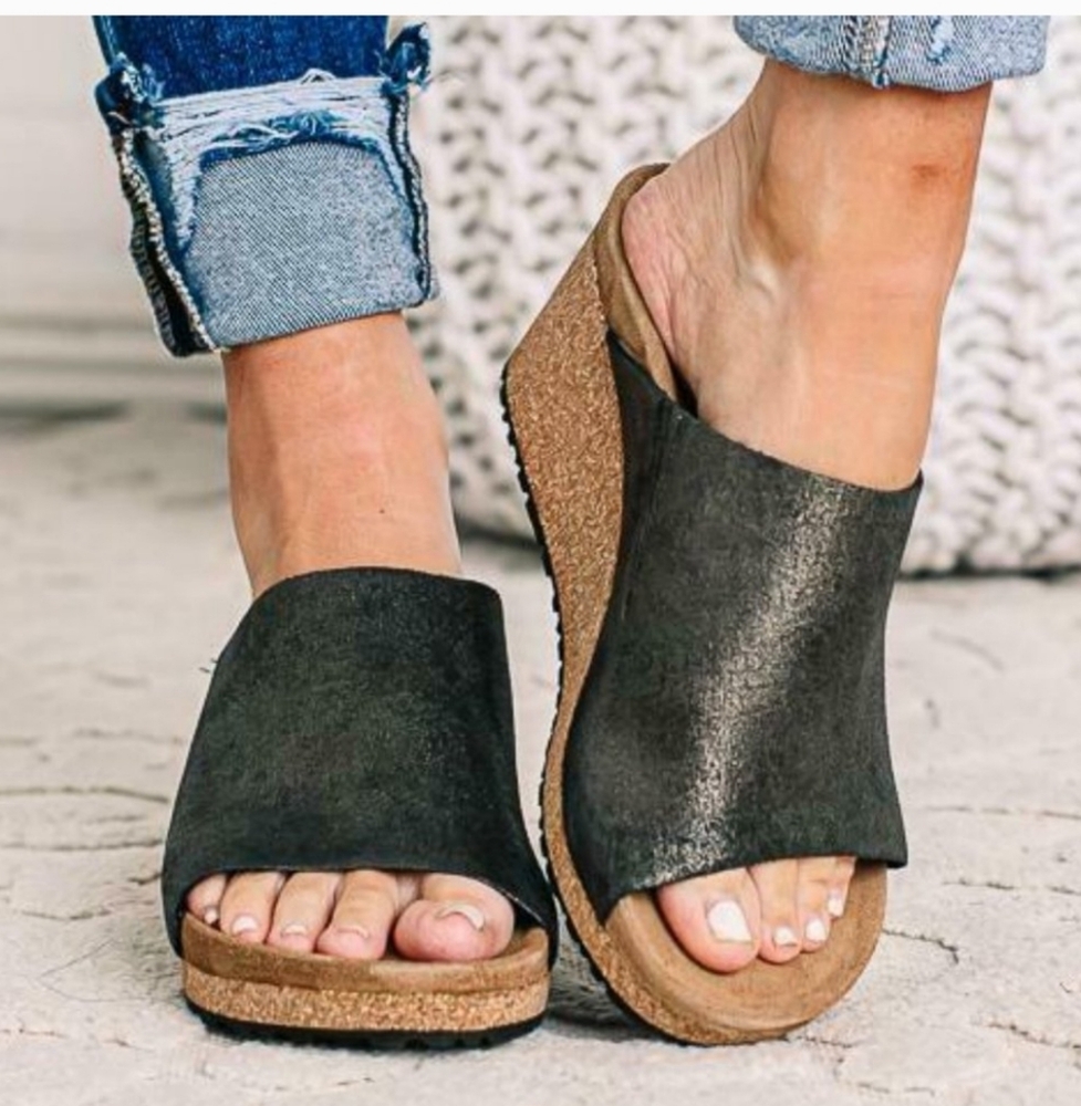 Birkenstock Papillio Namica Wedge  Leather Sandals Size EU 40